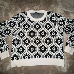 Adrianna Papell Kids Black, Cream and Green Patterned Sweater